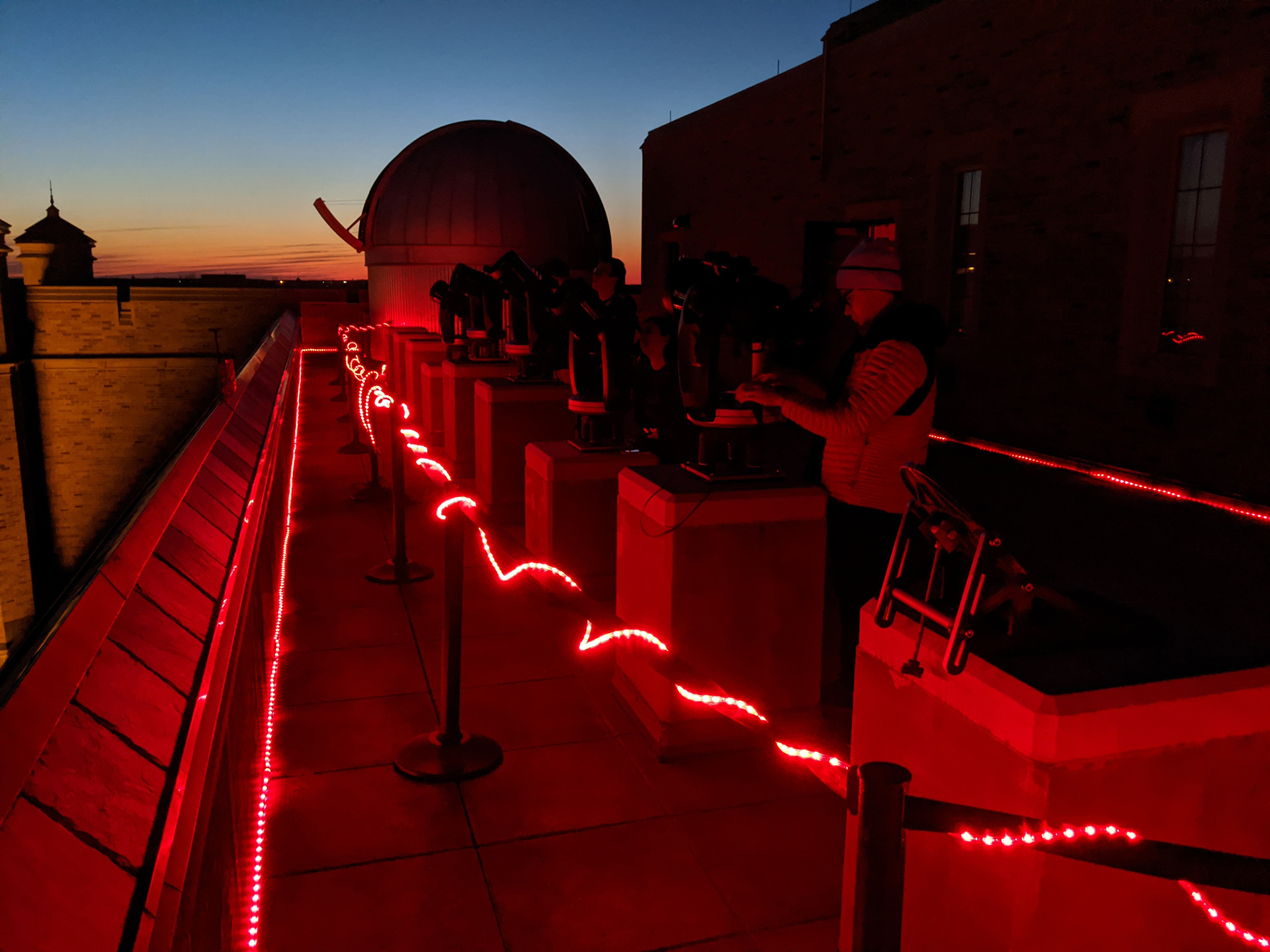 A stargazing part at the Jordan Hall Observatory.