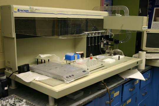 Packard auto-pipetter used for automated slurry dispensing