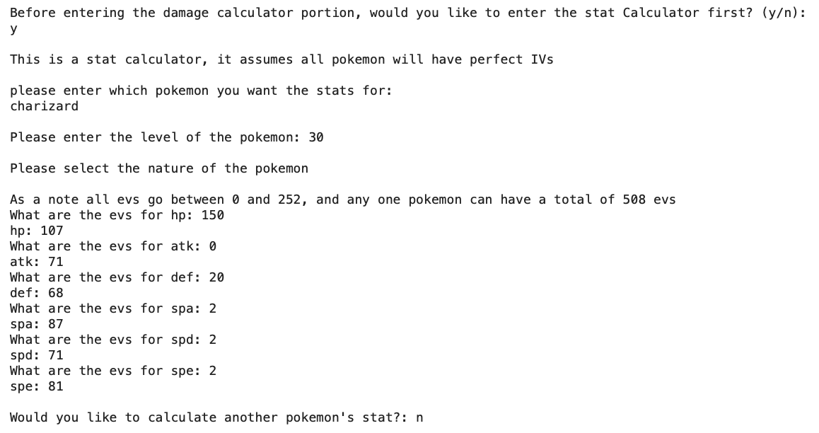 Pokemon Damage Calculator